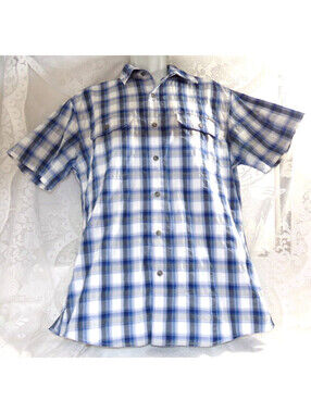 Eddie Bauer M SIZE Multicolor Plaid Button Front Short Sleeve Casual Men's Shirt